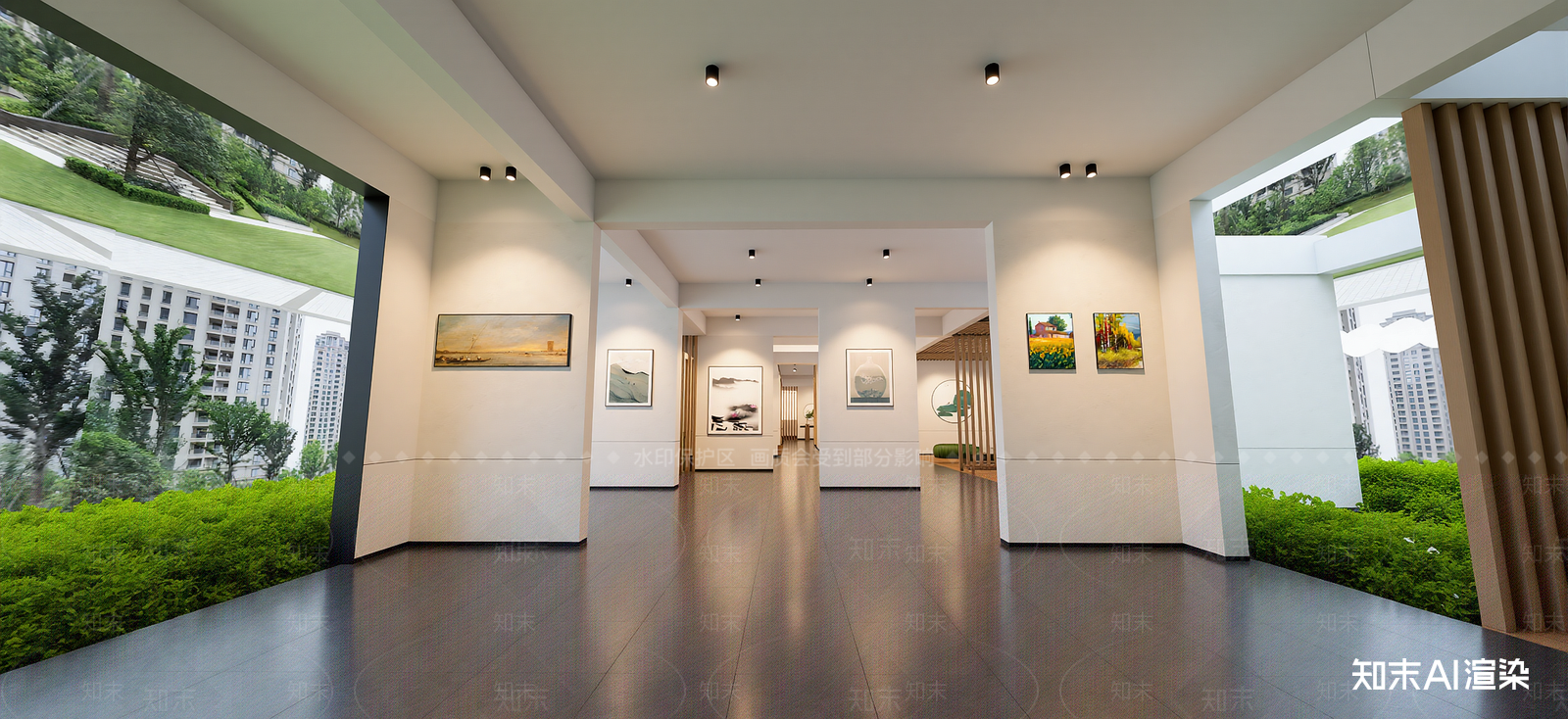 现代艺术展厅SU模型下载【ID:1222191570】