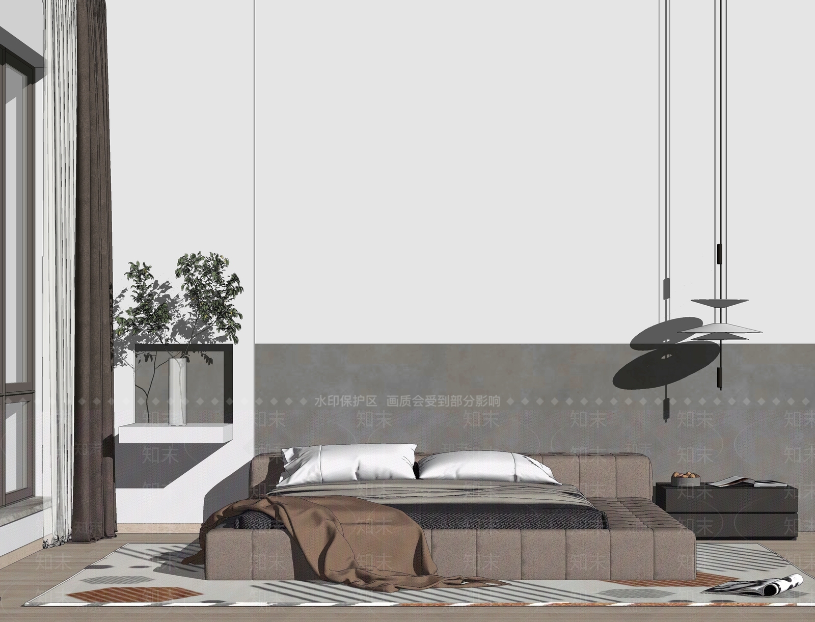 现代家居卧室SU模型下载【ID:182723174】