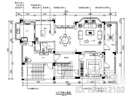 [湖南]豪华法式三层别墅样板房装修施工图（含软装方案...cad施工图下载【ID:161812102】