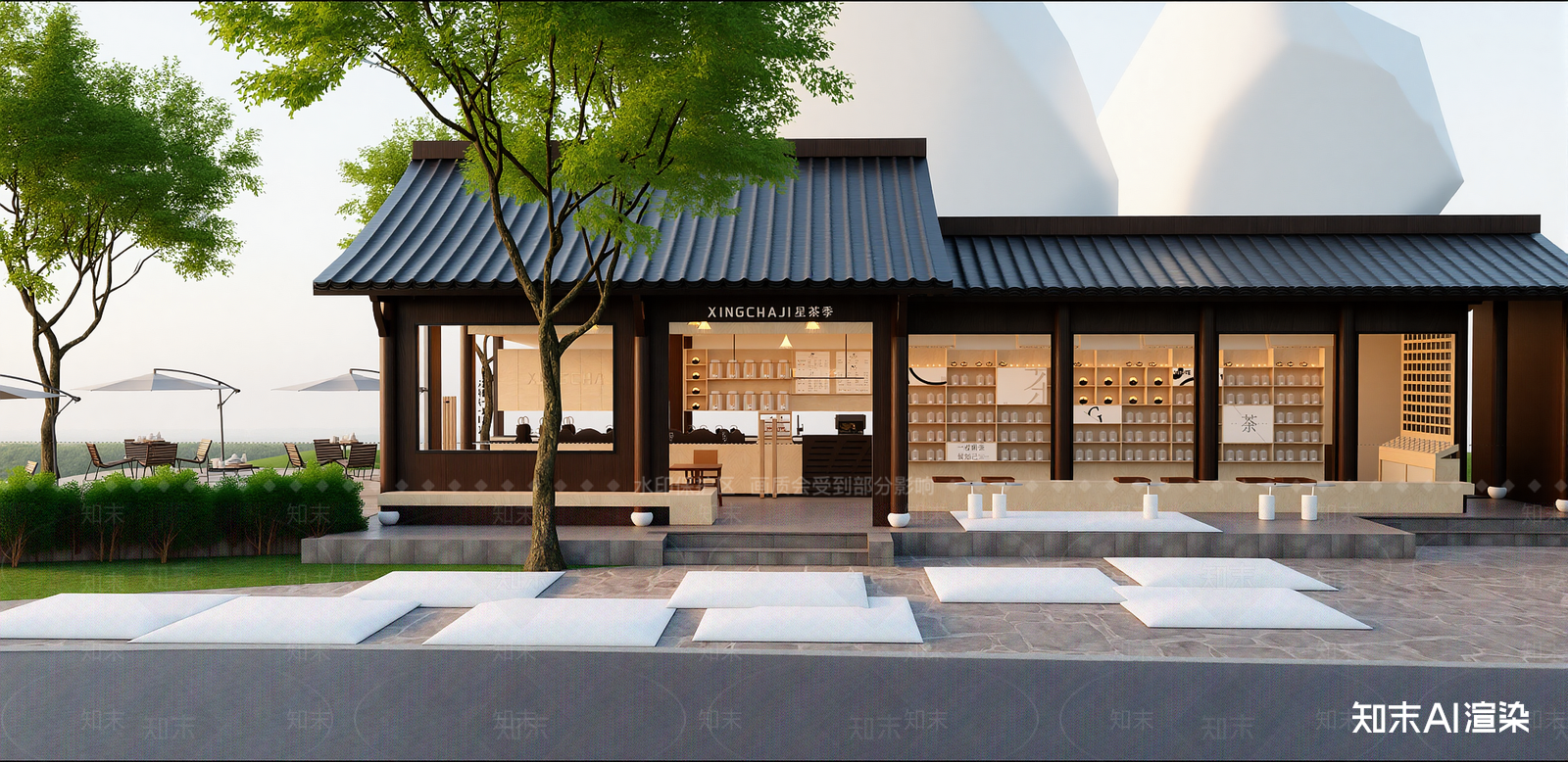 新中式茶馆SU模型下载【ID:1216045258】