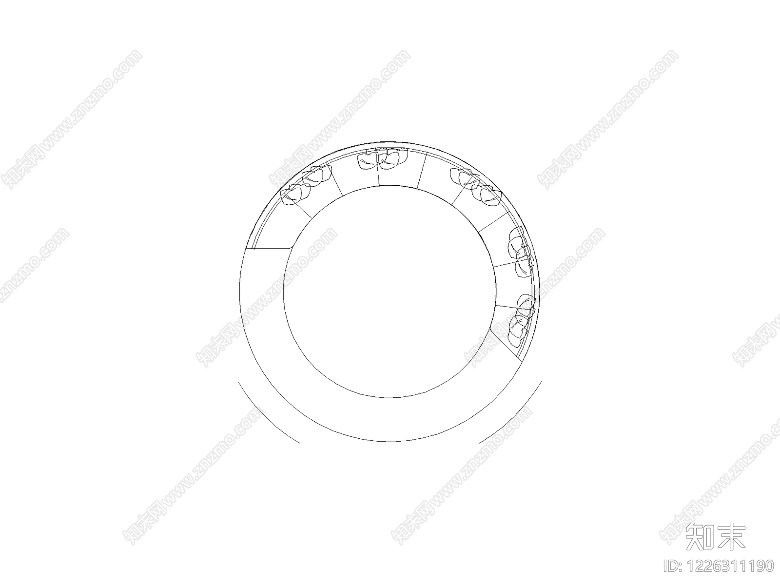 椅子cad施工图下载【ID:1226311190】