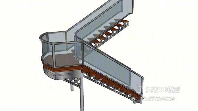 铁艺楼梯SU模型下载【ID:47690900】