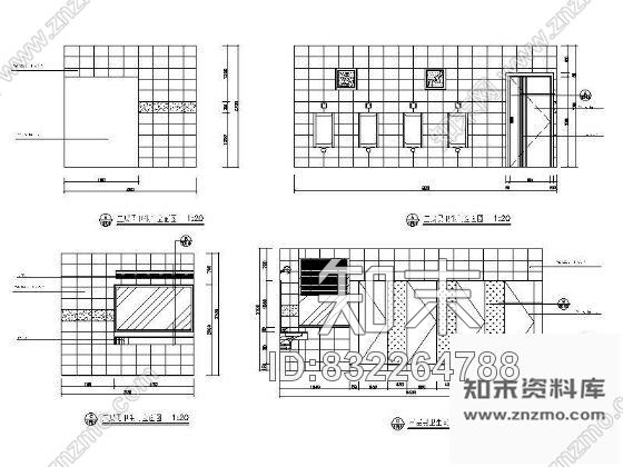 图块/节点男卫生间立面图cad施工图下载【ID:832264788】