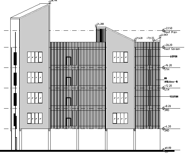 [浙江]六栋办公建筑施工图（平立剖面图）施工图下载【ID:149951132】