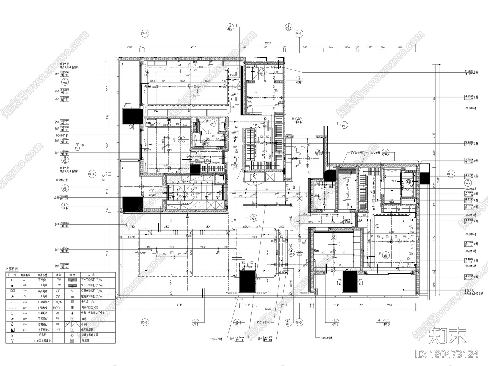 [深圳]华润261㎡现代三居公寓装修​施工图施工图下载【ID:180473124】