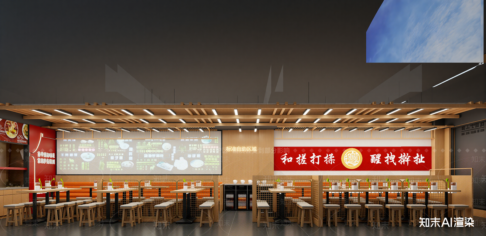 现代自助餐厅3D模型下载【ID:1214054760】