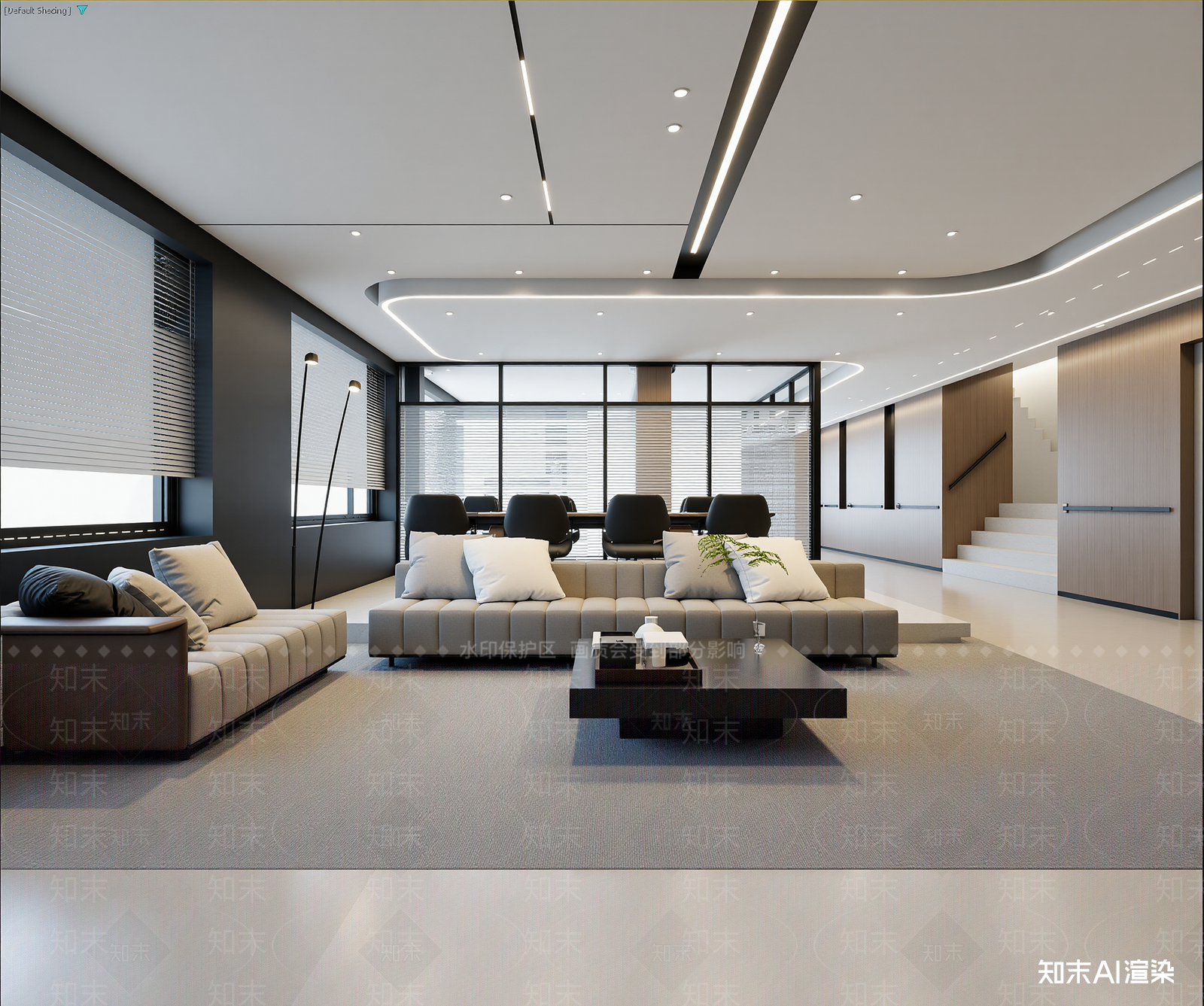 现代办公大厅3D模型下载【ID:1213887073】