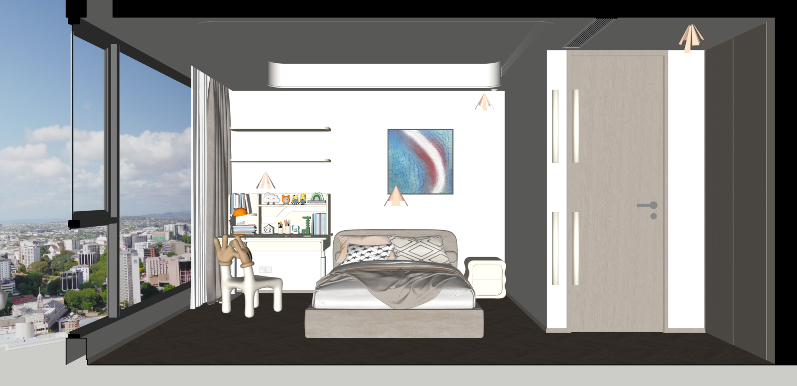 现代家居卧室SU模型下载【ID:1216081485】