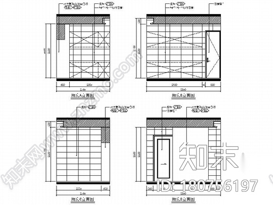 [广东]简欧风格四室两厅样板间室内装修施工图（含效果）cad施工图下载【ID:180756197】