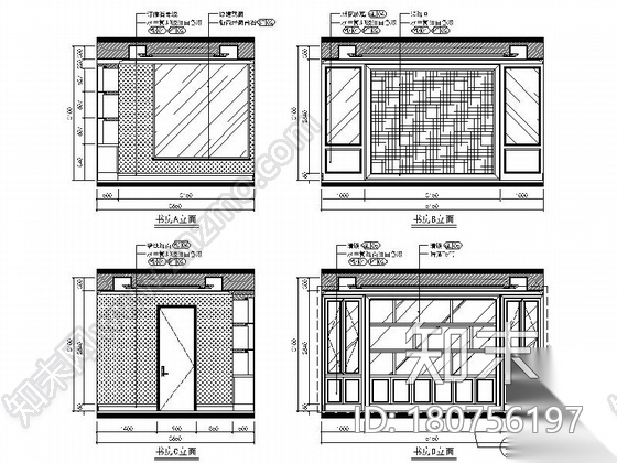 [广东]简欧风格四室两厅样板间室内装修施工图（含效果）cad施工图下载【ID:180756197】