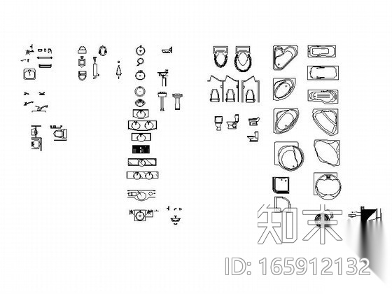 全套工装室内图块CAD图块下载cad施工图下载【ID:165912132】