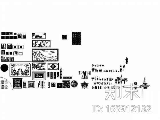 全套工装室内图块CAD图块下载cad施工图下载【ID:165912132】