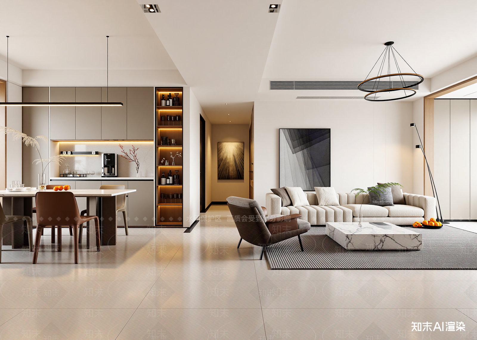 现代客餐厅3D模型下载【ID:1214676887】