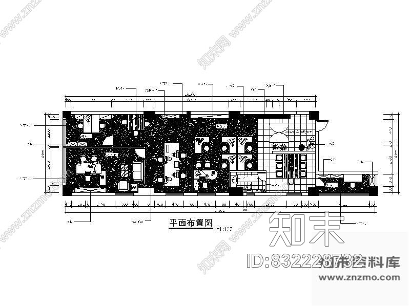 图块/节点某办公空间平面图cad施工图下载【ID:832228732】