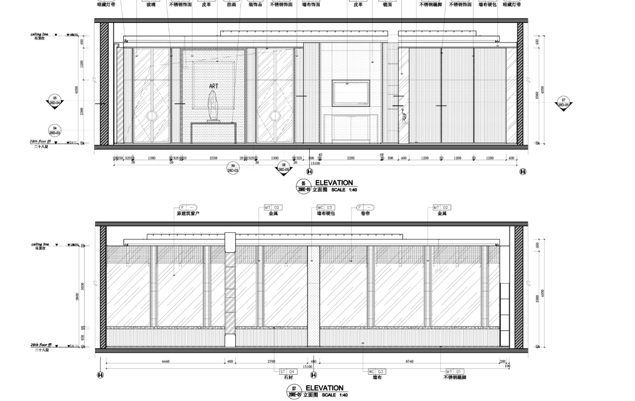 某现代风格办公楼施工图及效果图（含117张图纸）施工图下载【ID:161775179】