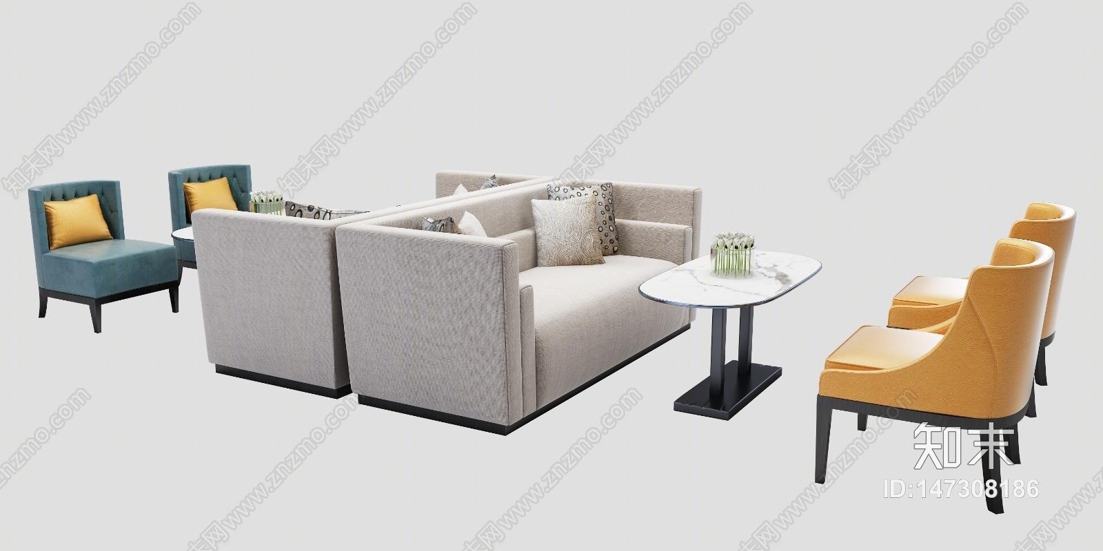 现代沙发3D模型下载【ID:147308186】