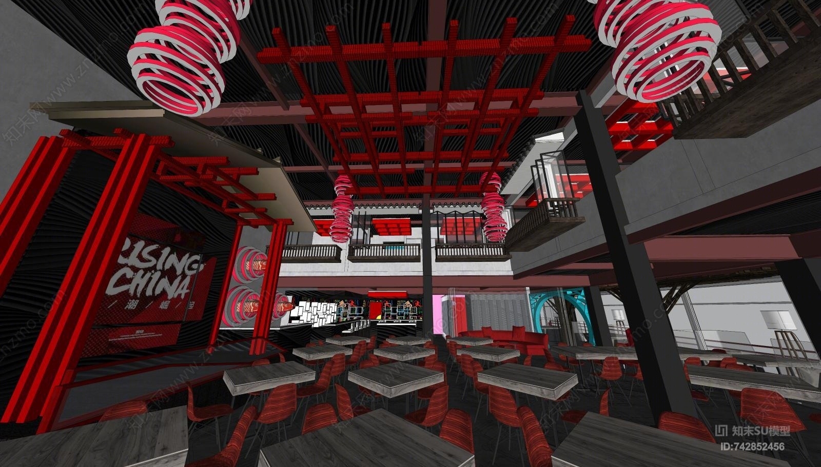 现代风格酒吧SU模型下载【ID:742852456】