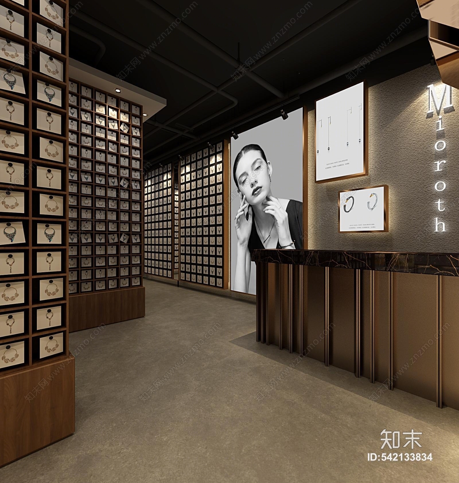 工业风首饰店3D模型下载【ID:542133834】