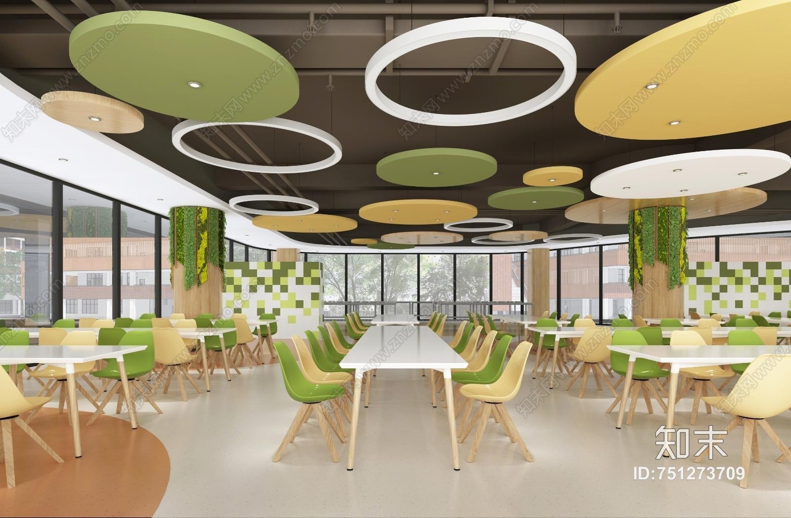 北欧小学食堂3D模型下载【ID:751273709】