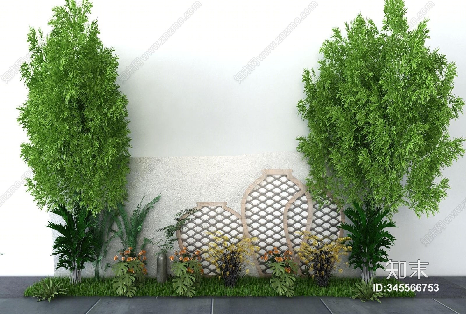 现代景观小品3D模型下载【ID:345566753】