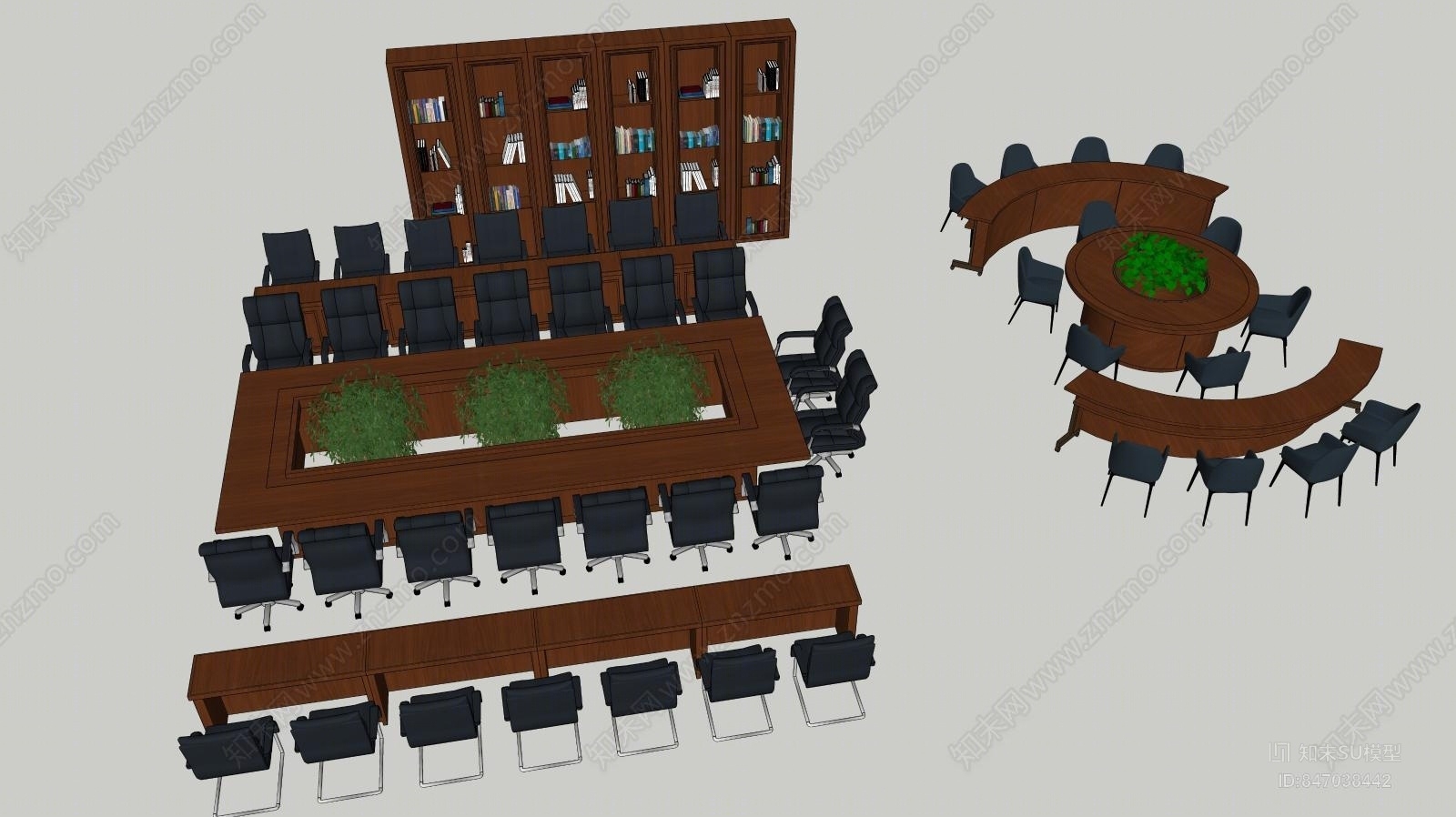 现代会议室SU模型下载【ID:847038442】