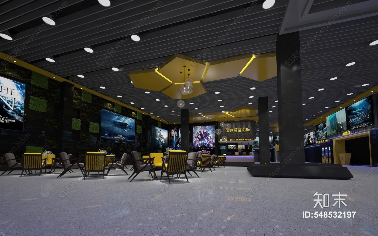 工业风电影院3D模型下载【ID:548532197】