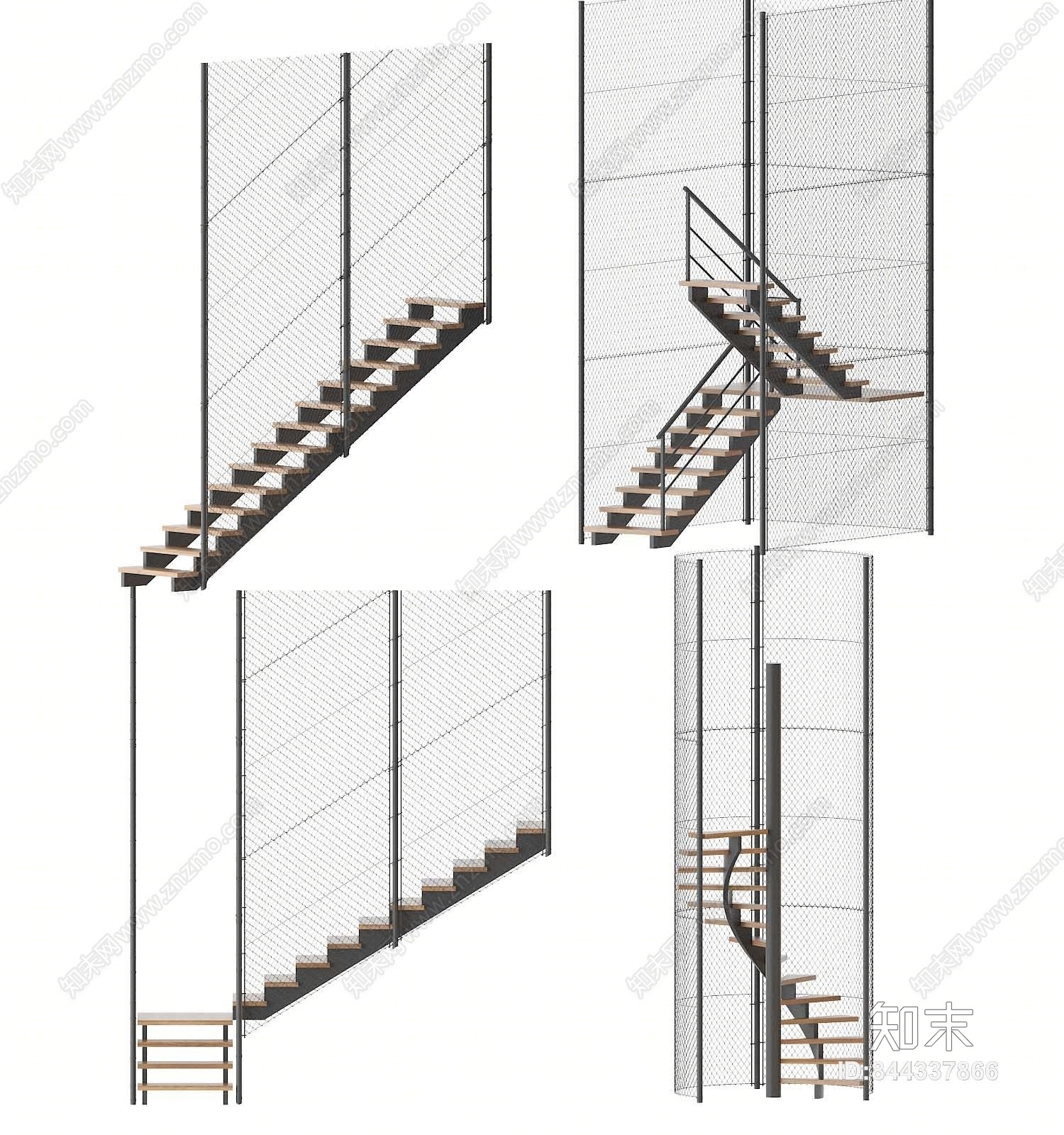 现代楼梯3D模型下载【ID:844337866】