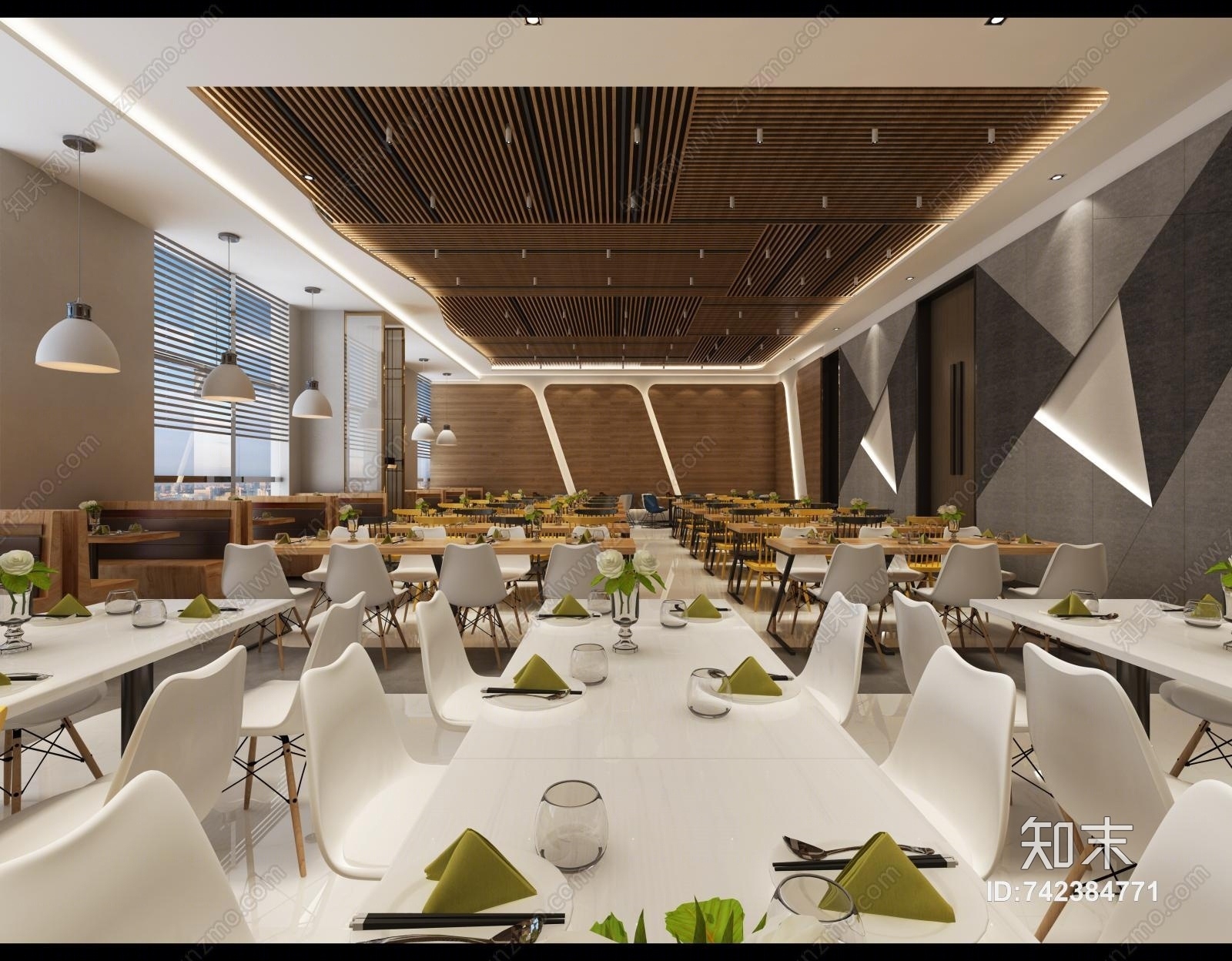 现代食堂3D模型下载【ID:742384771】