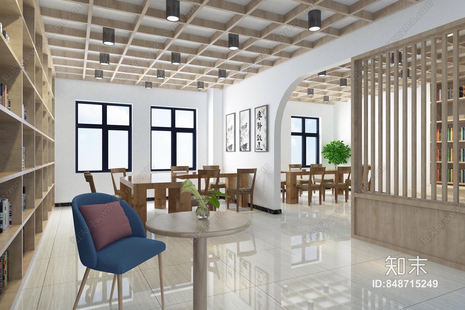 新中式书画室3D模型下载【ID:848715249】