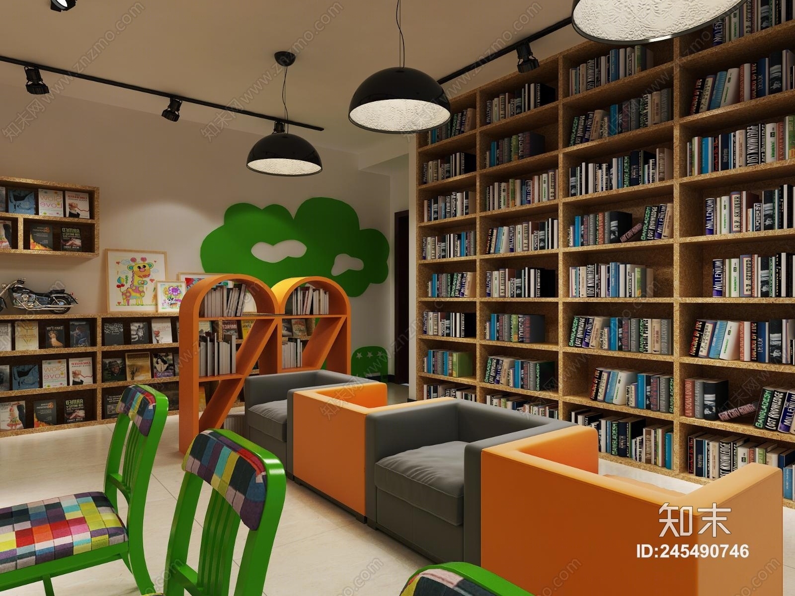 现代儿童书吧3D模型下载【ID:245490746】
