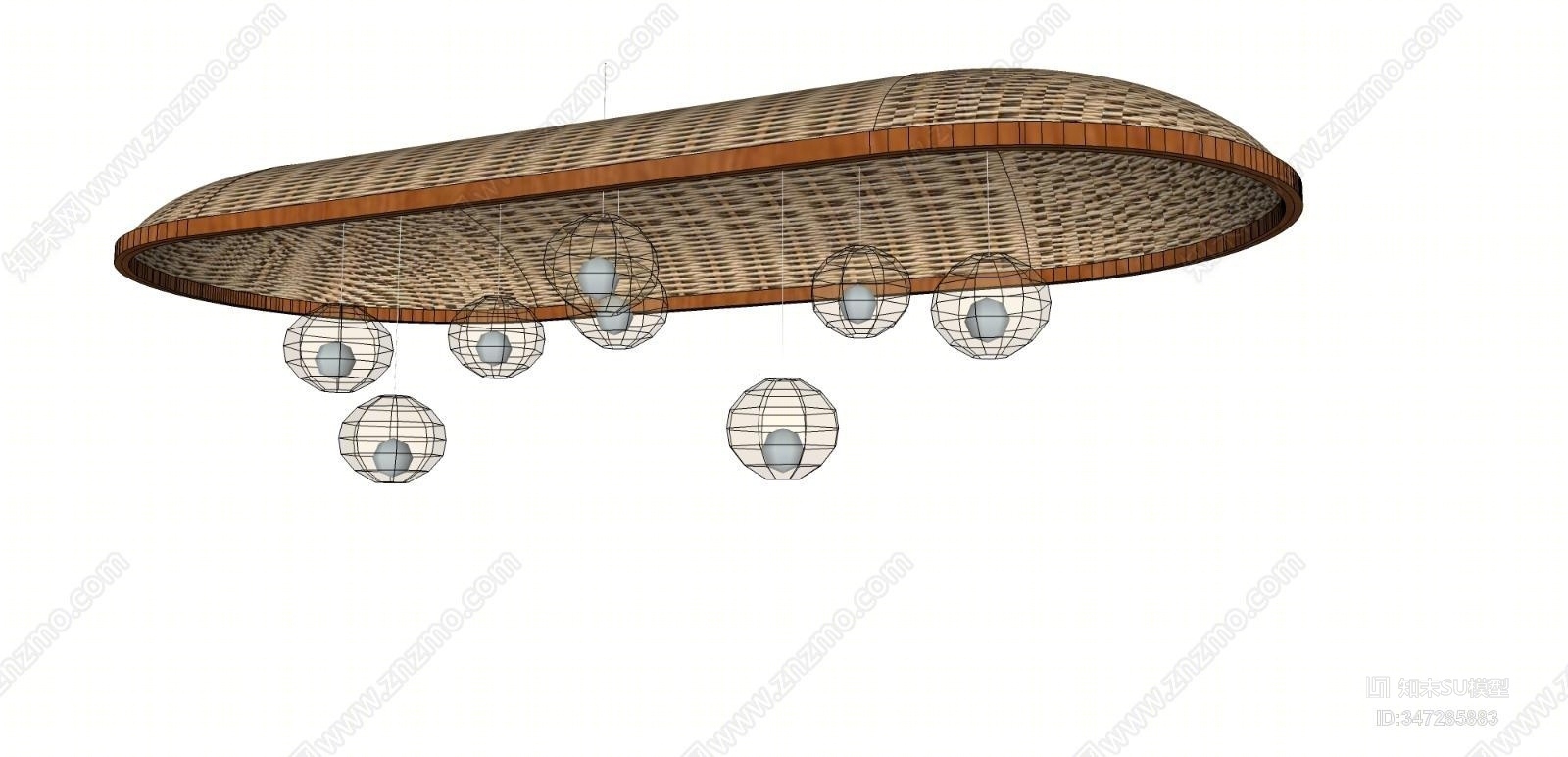 现代室内吊灯SU模型下载【ID:347285883】