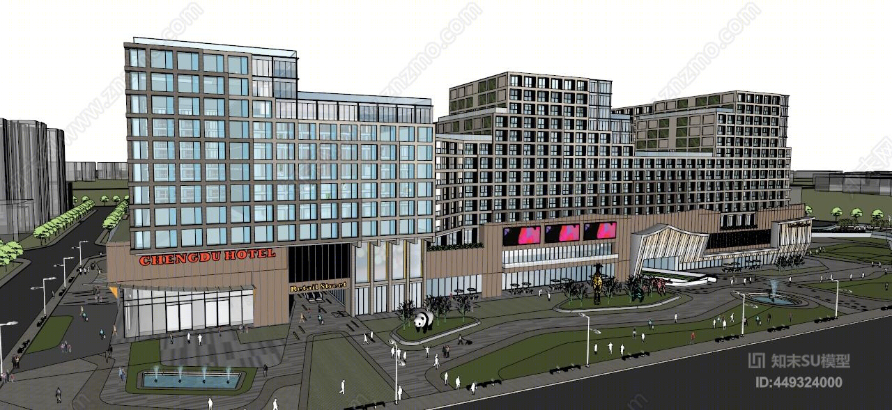 现代商场建筑SU模型草图