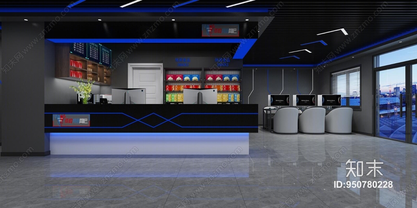 现代风格网吧3D模型下载【ID:950780228】
