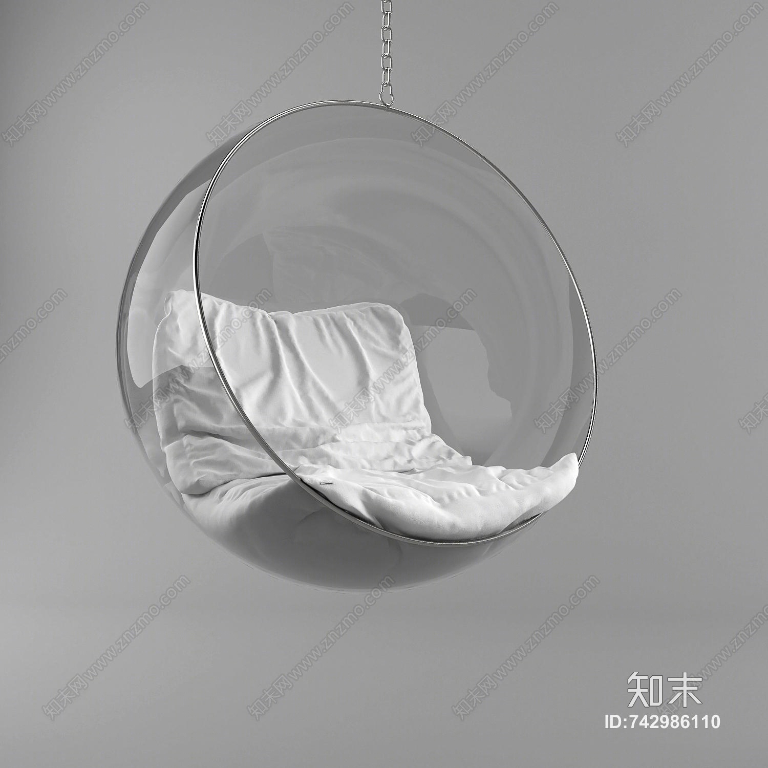 北欧亚克力吊椅3D模型下载【ID:742986110】