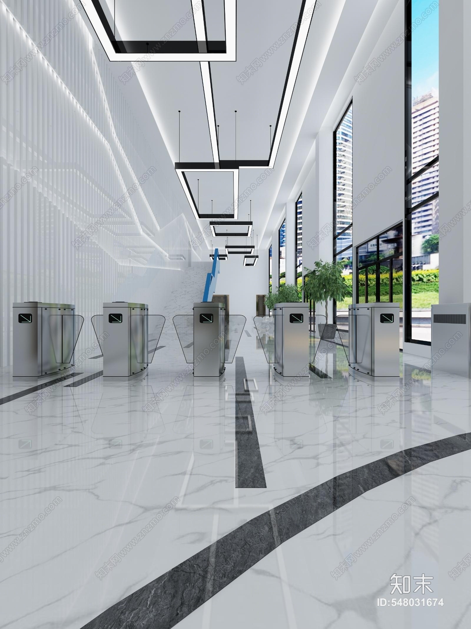 现代公司大厅3D模型下载【ID:548031674】_知末3d模型网
