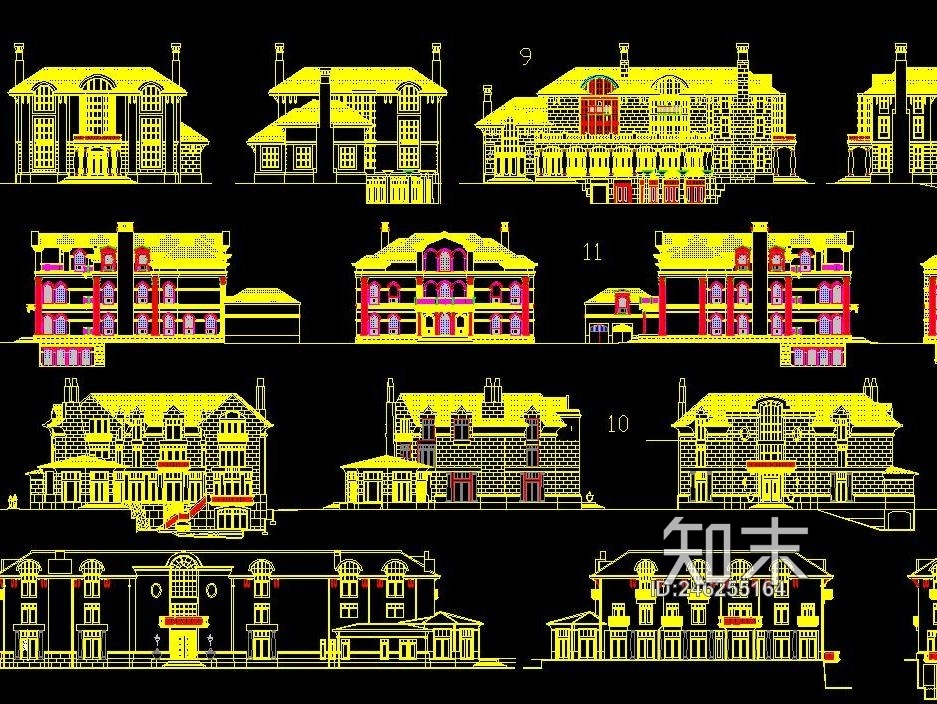 HBA-欧式建筑外立面图块cadcad施工图下载【ID:246255164】