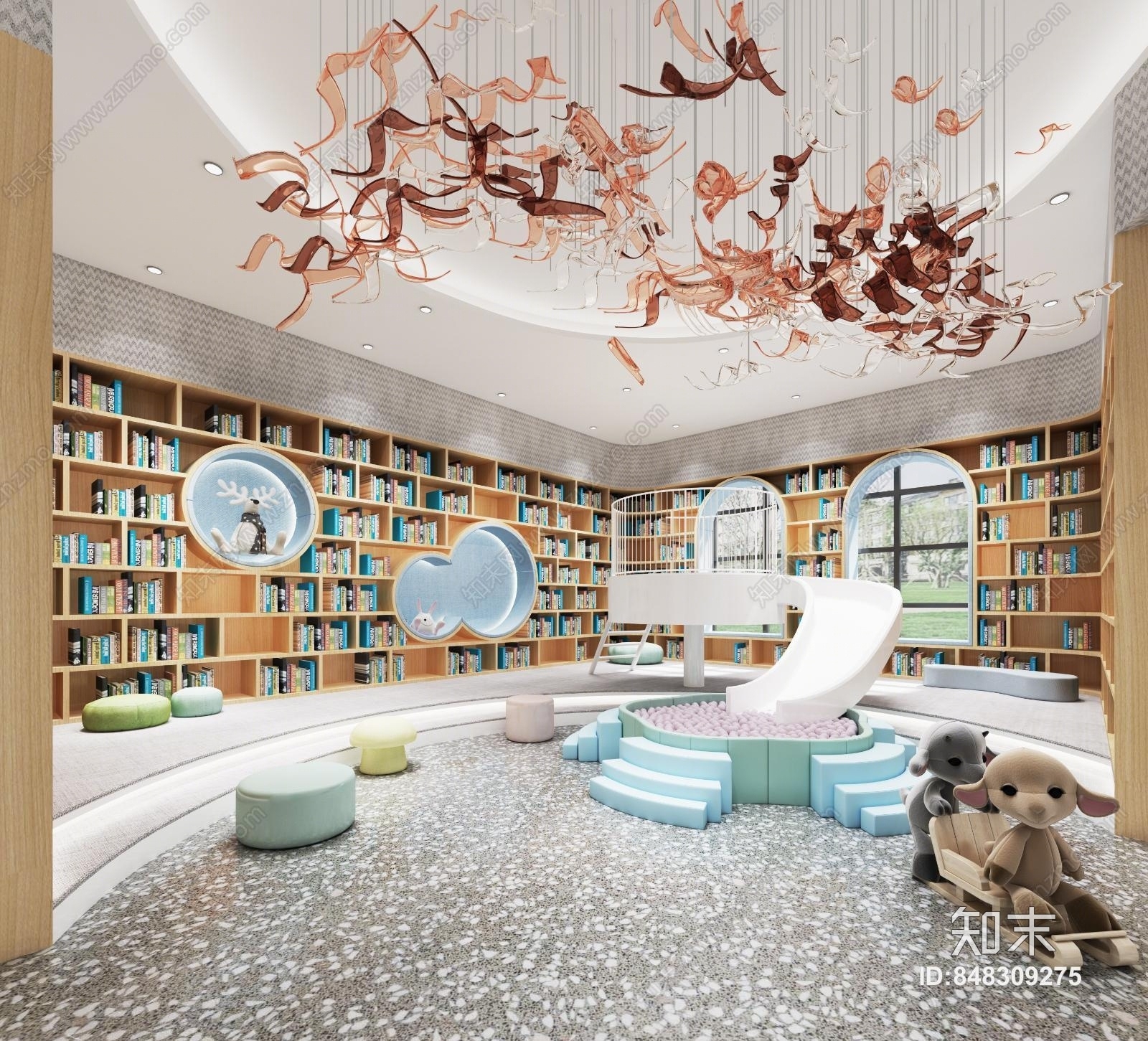 北欧图书馆3D模型下载【ID:848309275】