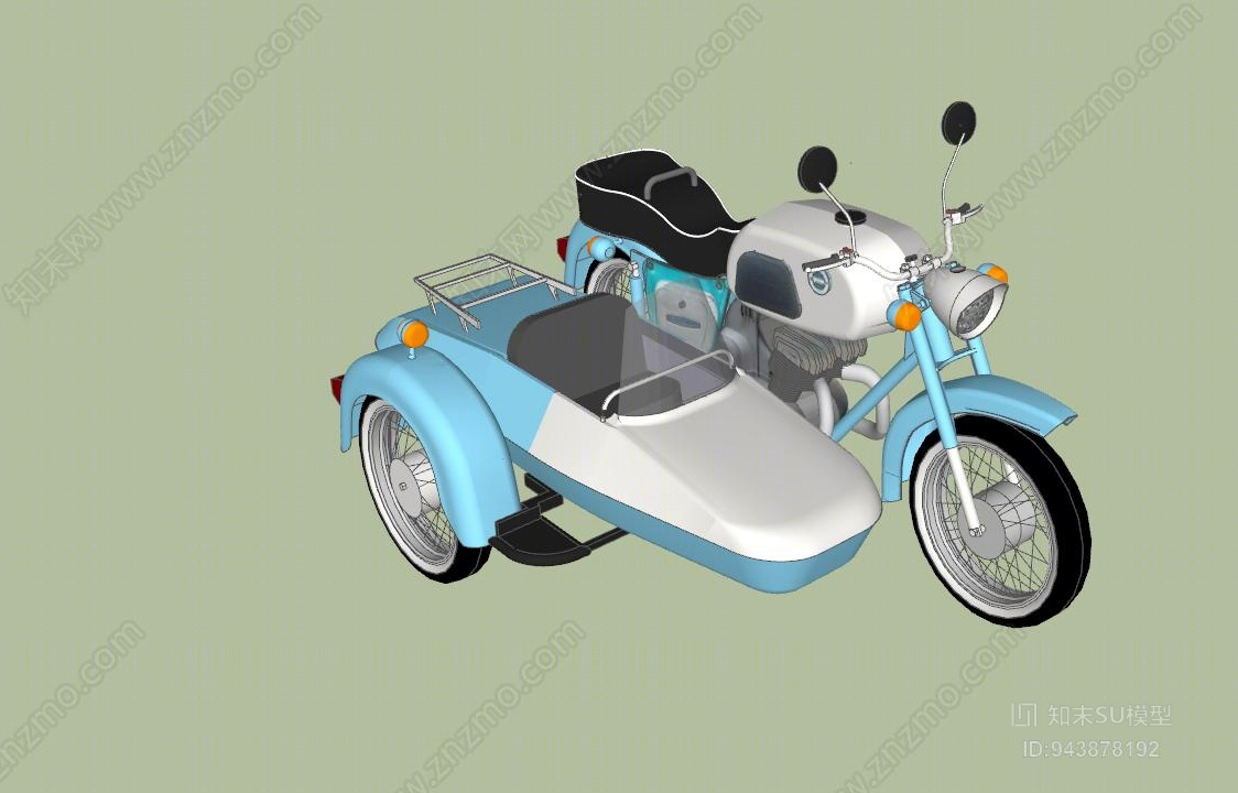 现代摩托车SU模型下载【ID:943878192】