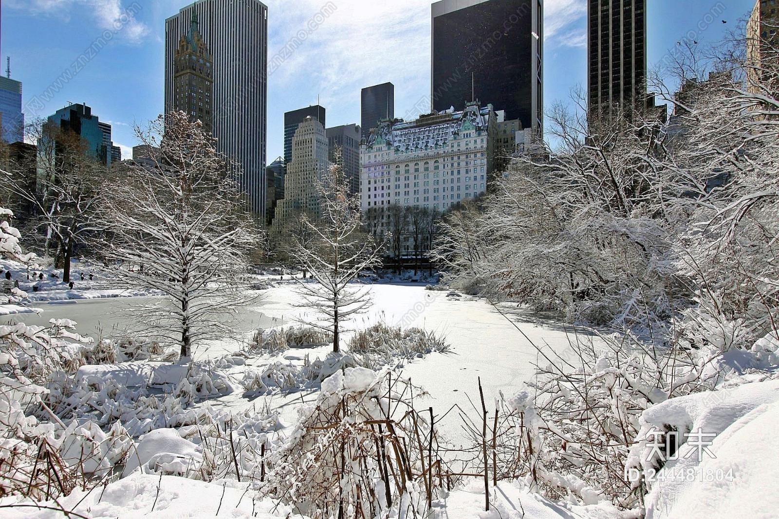 城市都市雪景贴图下载