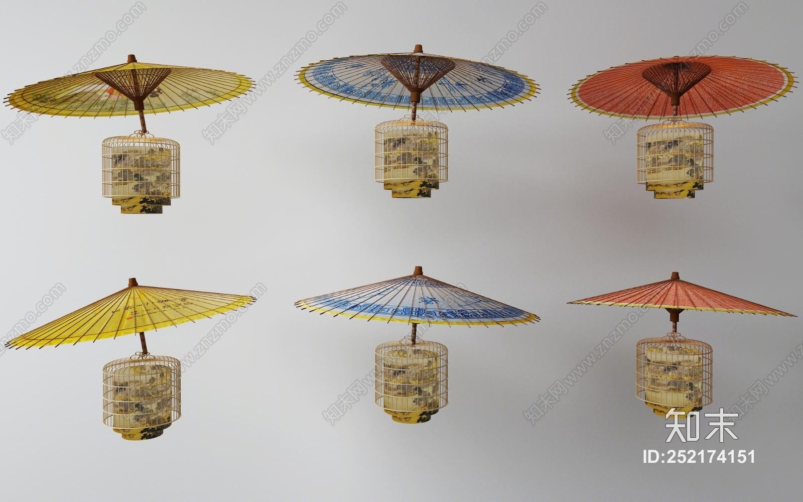 中式装饰灯3D模型下载【ID:252174151】