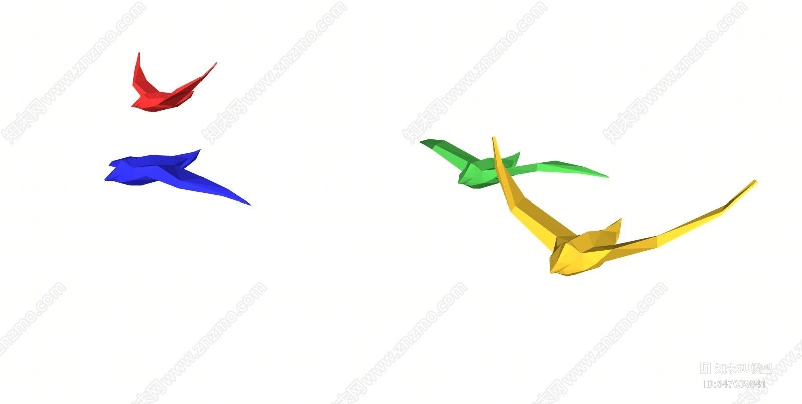 现代切面抽象飞鸟SU模型下载【ID:647039841】