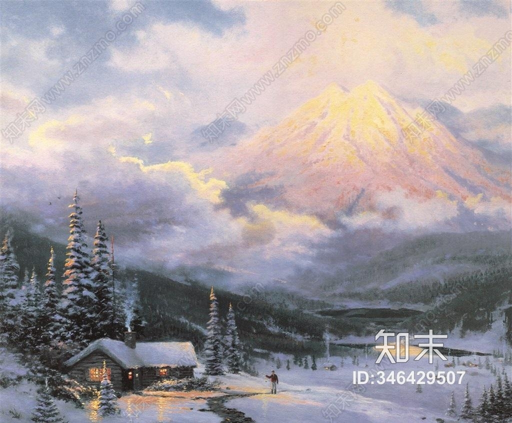 高清欧洲乡村油画装饰画贴图贴图下载【ID:346429507】