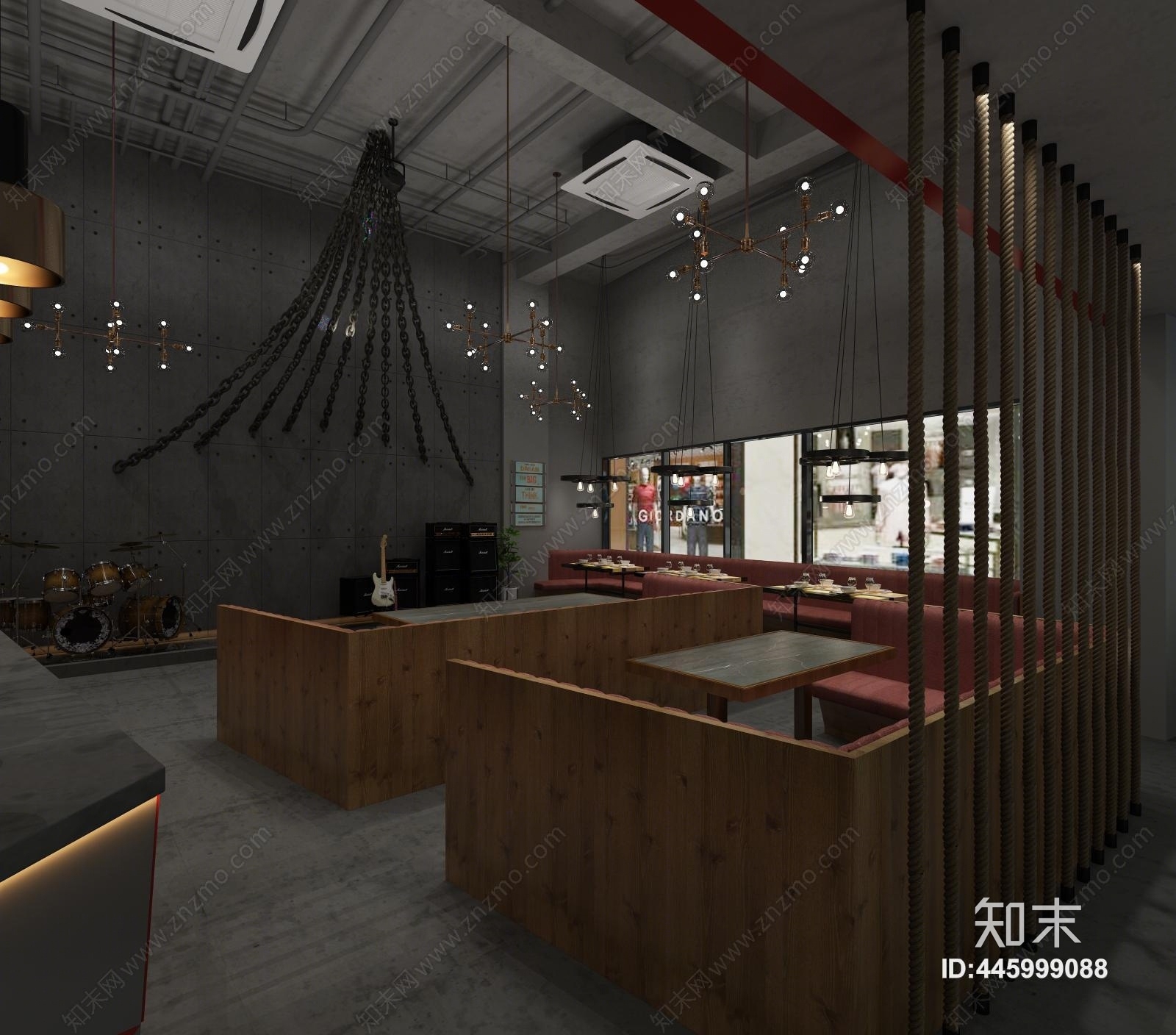 工业风音乐餐吧3D模型下载【ID:445999088】