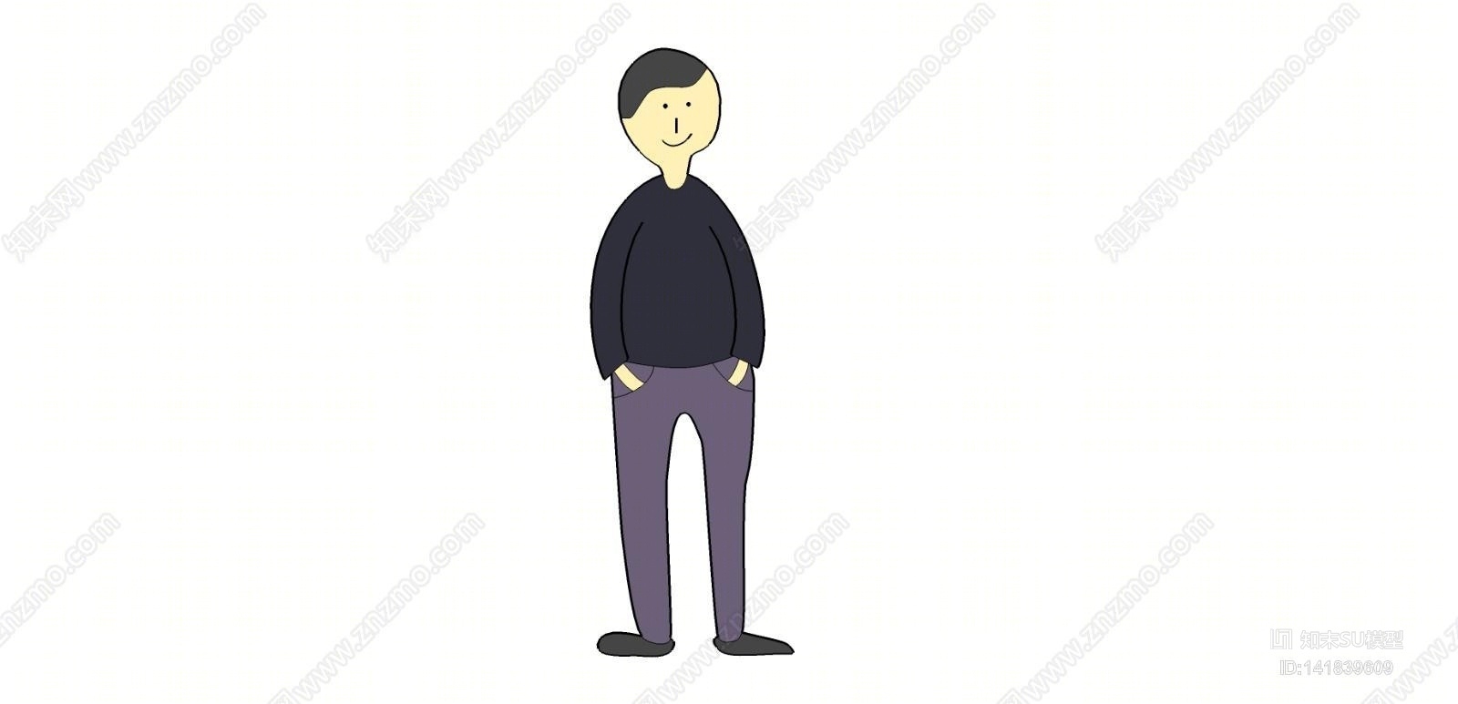 卡通男人SU模型下载【ID:141839609】