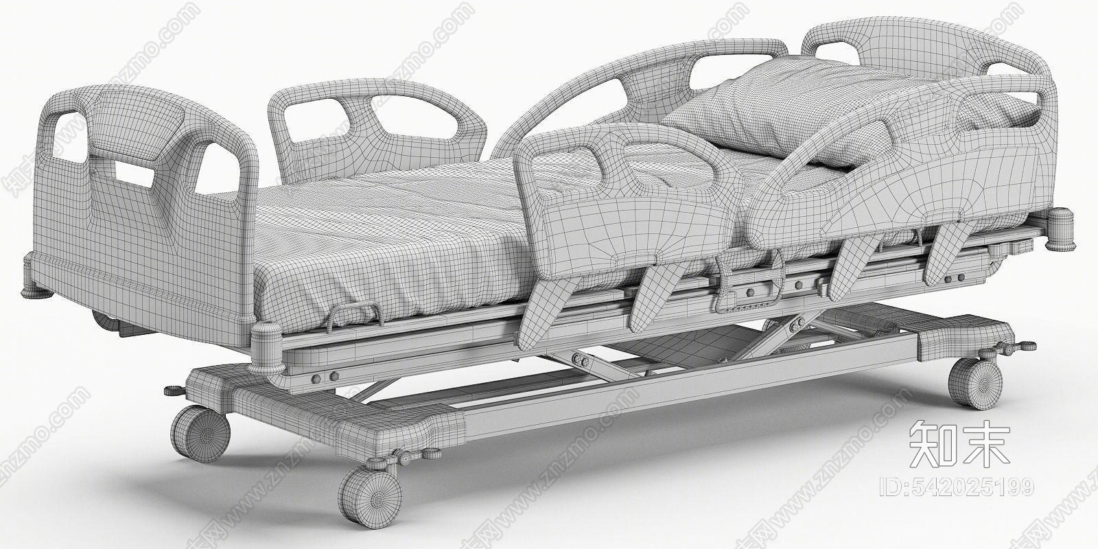 现代医院推床3D模型下载【ID:542025199】