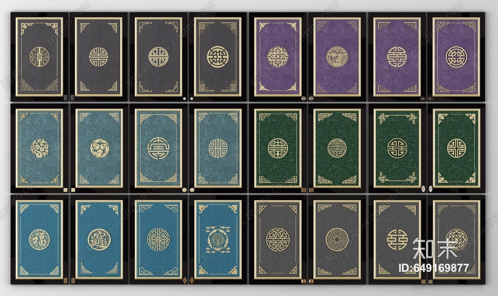 中式门板3D模型下载【ID:649169877】