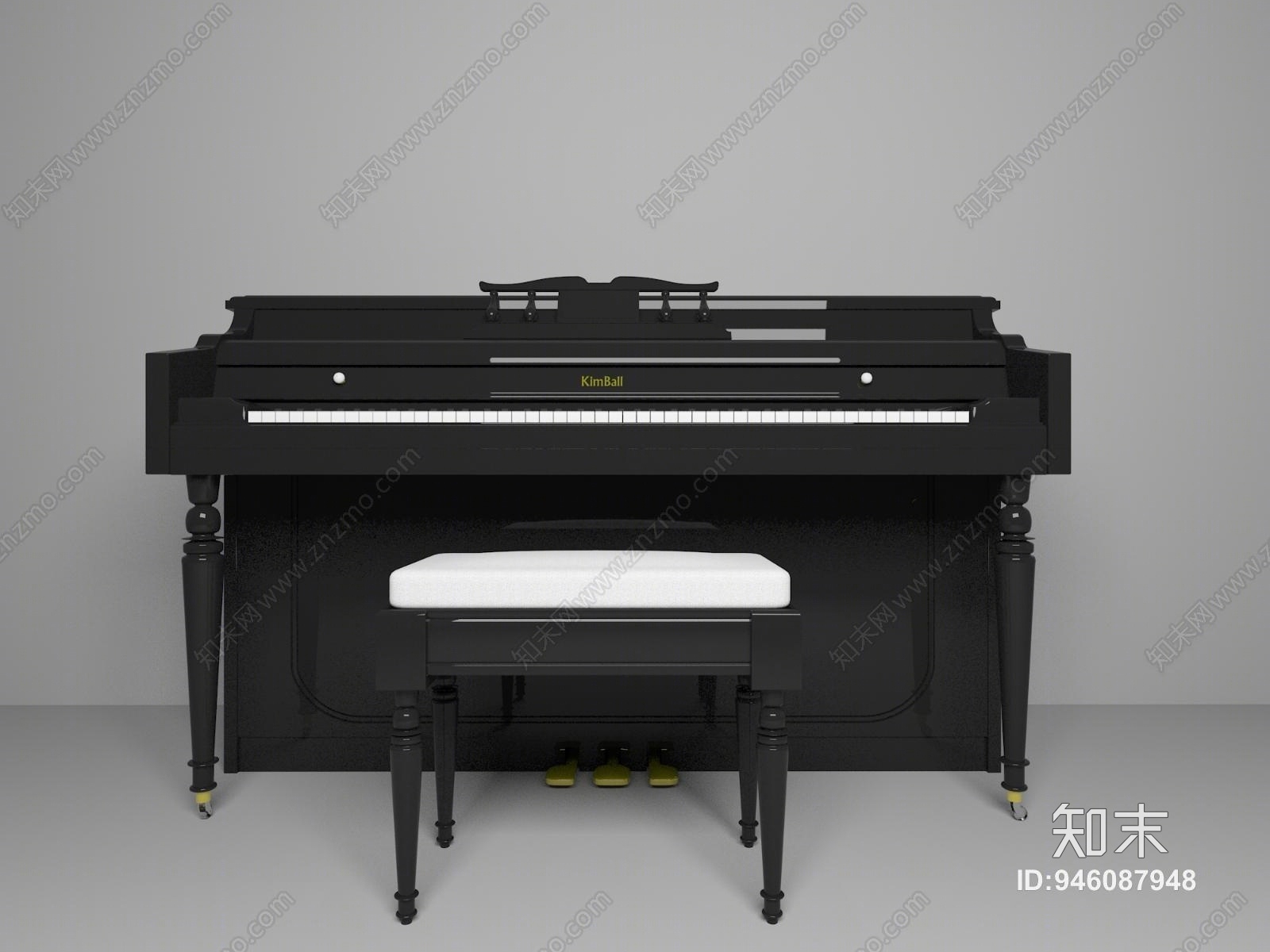 现代卧室钢琴3D模型下载【ID:946087948】