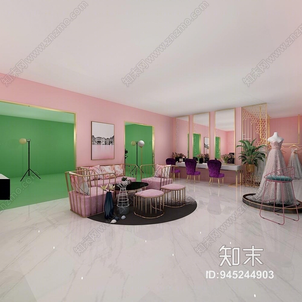 现代婚纱店3D模型下载【ID:945244903】