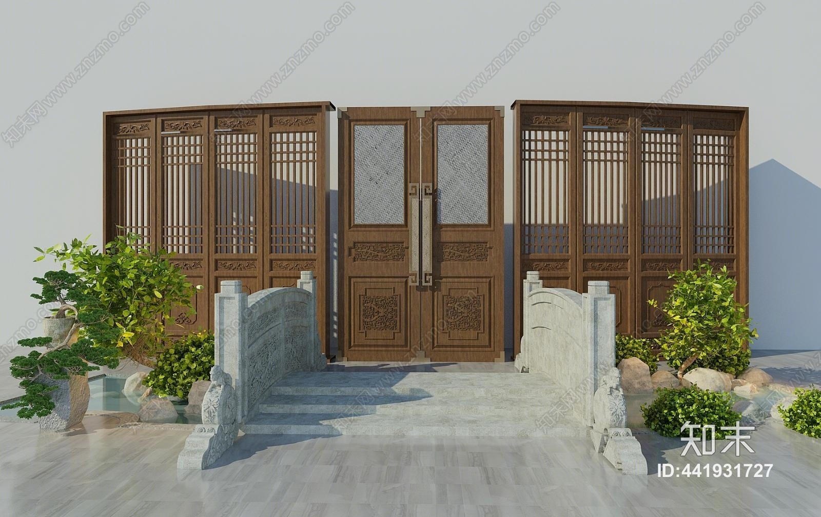 中式小桥3D模型下载【ID:441931727】