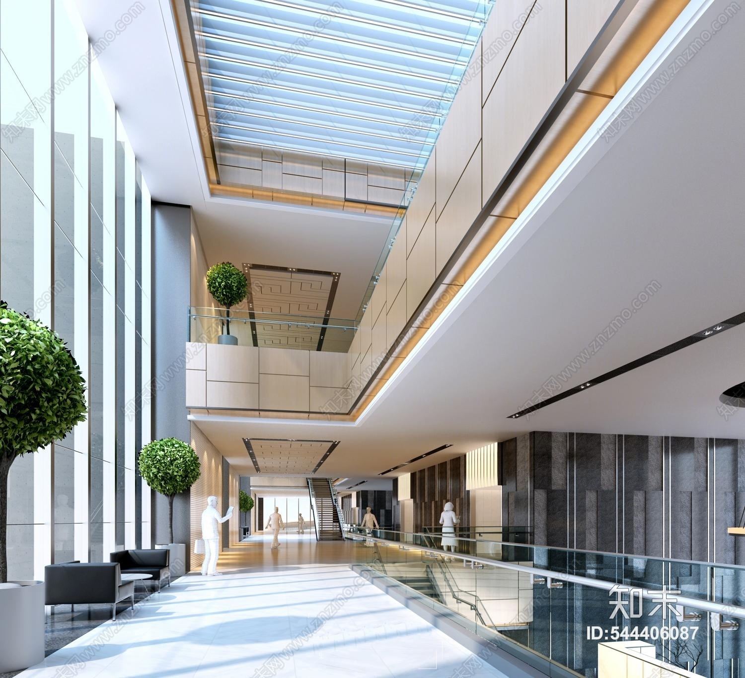 现代写字楼共享空间3D模型下载【ID:544406087】